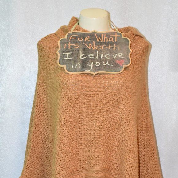 🤗315-UR Powerful ❤️~Coldwater Creek~Butterscotch Poncho - Picture 3 of 7